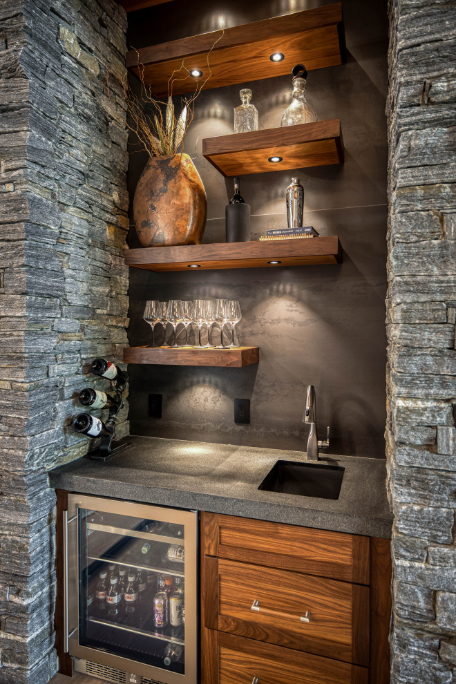 Inspiration for a contemporary home bar remodel in Charlotte