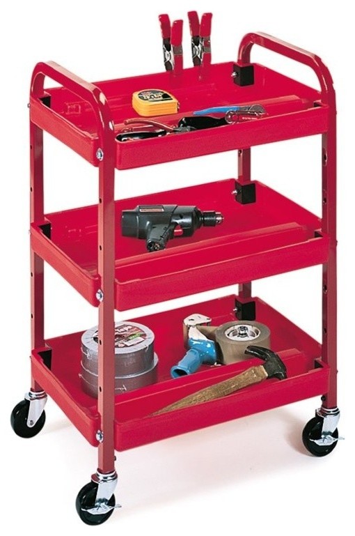 Adjustable Red Utility Cart Contemporary Utility Carts by BisonOffice Houzz