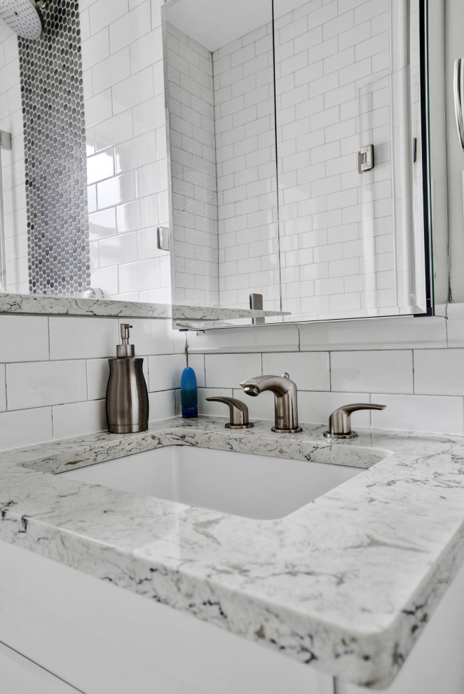 Kitchen & Bathroom remodel in Jessup. MD with quartz countertop