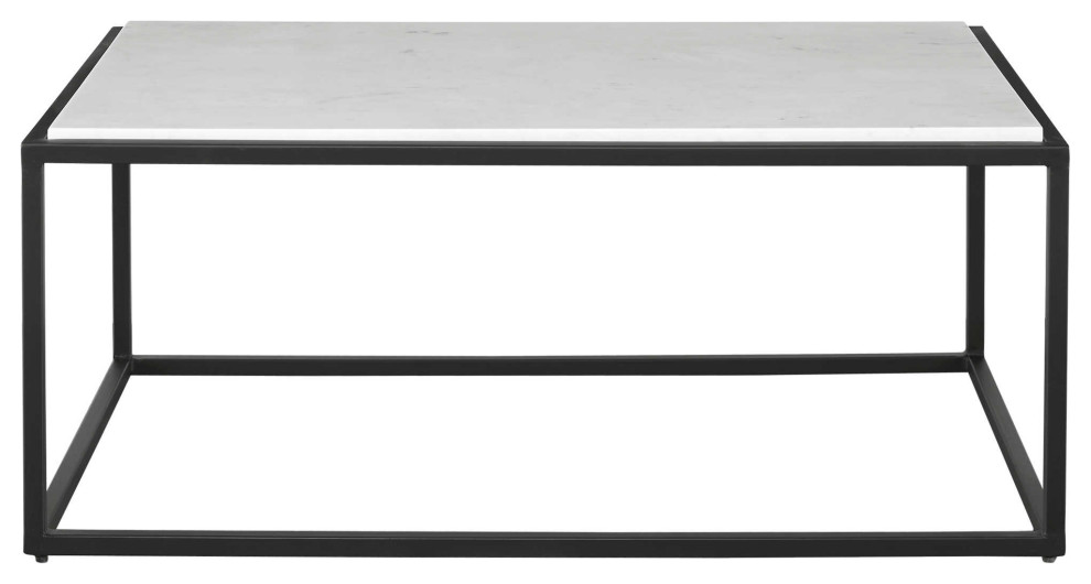 Vola Modern White Marble Coffee Table Transitional Coffee Tables