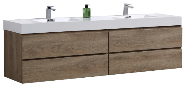 Bliss 72 Double Sink Wall Mount, Catalina Bathroom Vanity With Sink White Marble Top 26