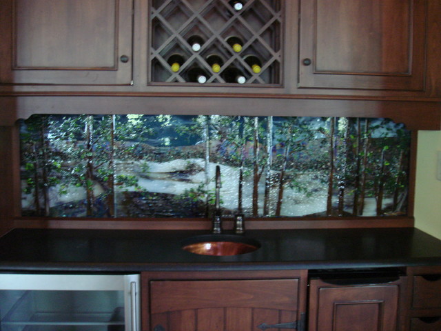 Wet Bar Backlit Backsplash