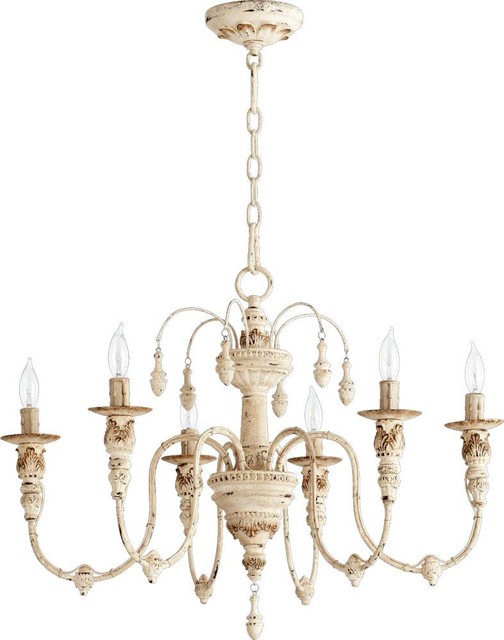 Six Light Persian White Up Chandelier
