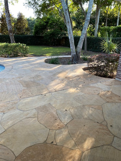 Pressure Wash Flastone Pool Deck