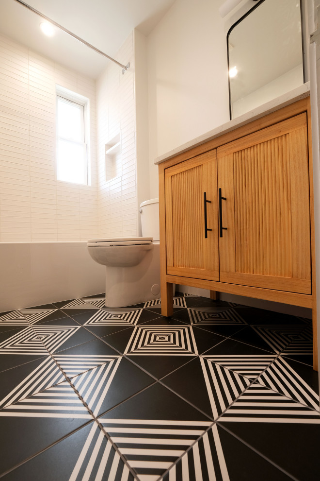 High Contrast Full Bathroom Remodel