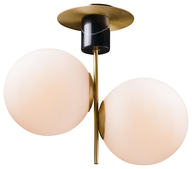Maxim 26032SW Vesper 2 Light 20" Globe Ceiling Light / Pendant - Satin Brass /
