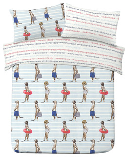 Meerkat Reversible Duvet Cover With Meerkat Duvet Cover Set Blue