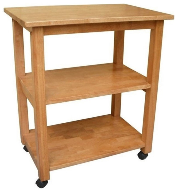 International Concepts Microwave Cart in Medium Oak