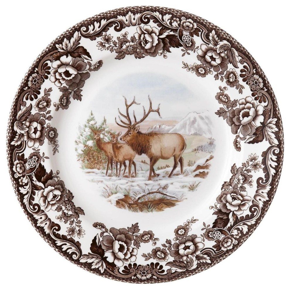 Spode Woodland American Wildlife Dinner Plate, Elk