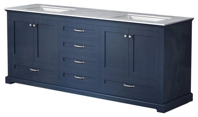 Dukes 80" Navy Blue Double Vanity - Transitional - Bathroom Vanities ...