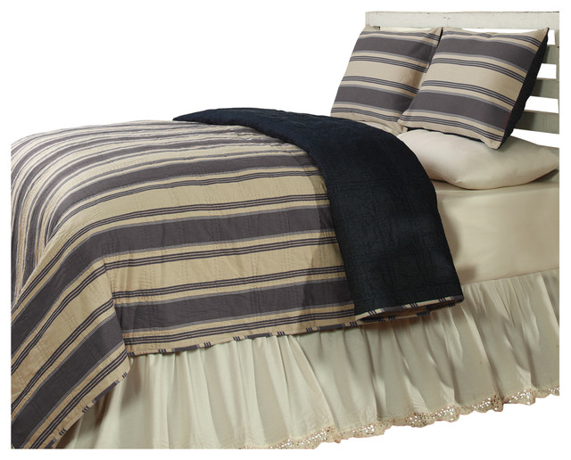 Alden Gray Quilt Set, King Contemporary Quilts And Quilt Sets by