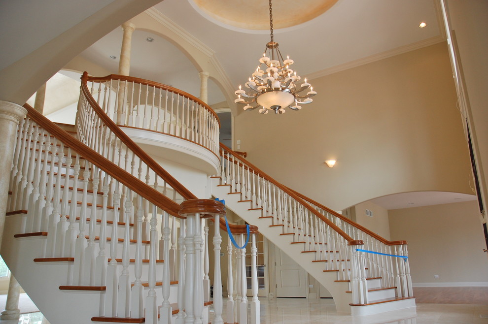 Inspiration for a mediterranean staircase remodel in Chicago