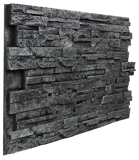 Faux Stacked Stone Wall Panel 48"W X 36"H Traditional Wall Panels