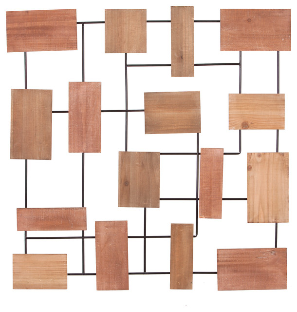 Patton Decor 35 Geometric Wood Block Metal Patton Decor 35 Geometric Wood Block