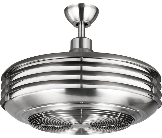 Sanford 24 Enclosed Indoor Outdoor Ceiling Fan Led Light Brushed Nickel