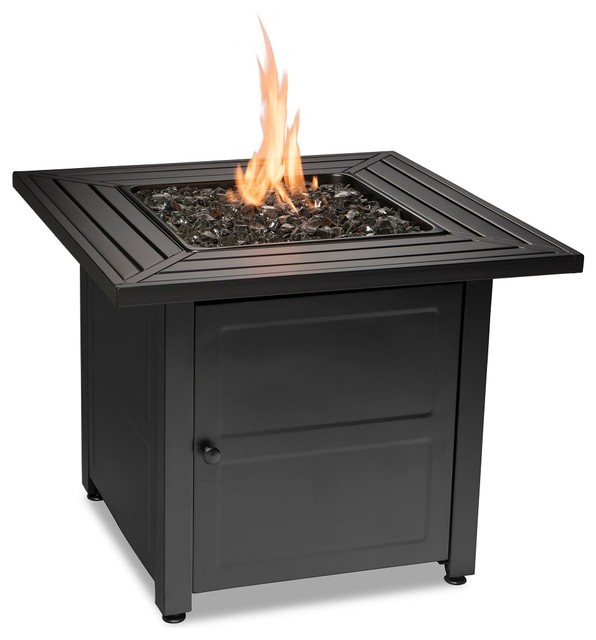 Lp Gas Outdoor Fire Pit With Steel Mantel Transitional Fire