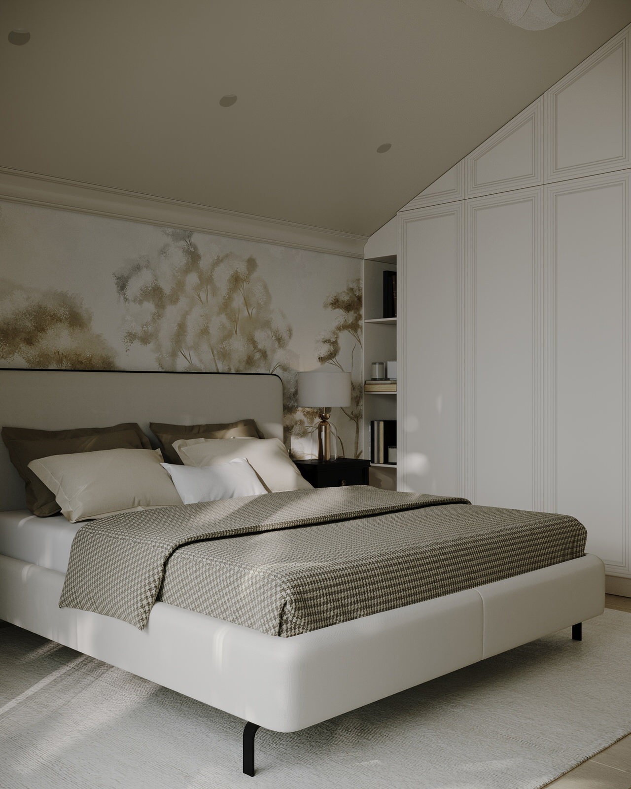 Атмосферная спальня в частном доме