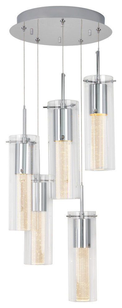 Essence 5 Light Integrated Led Pendant Contemporary Lighting By Artika Houzz - Crystal Nest Integrated Led Ceiling Light