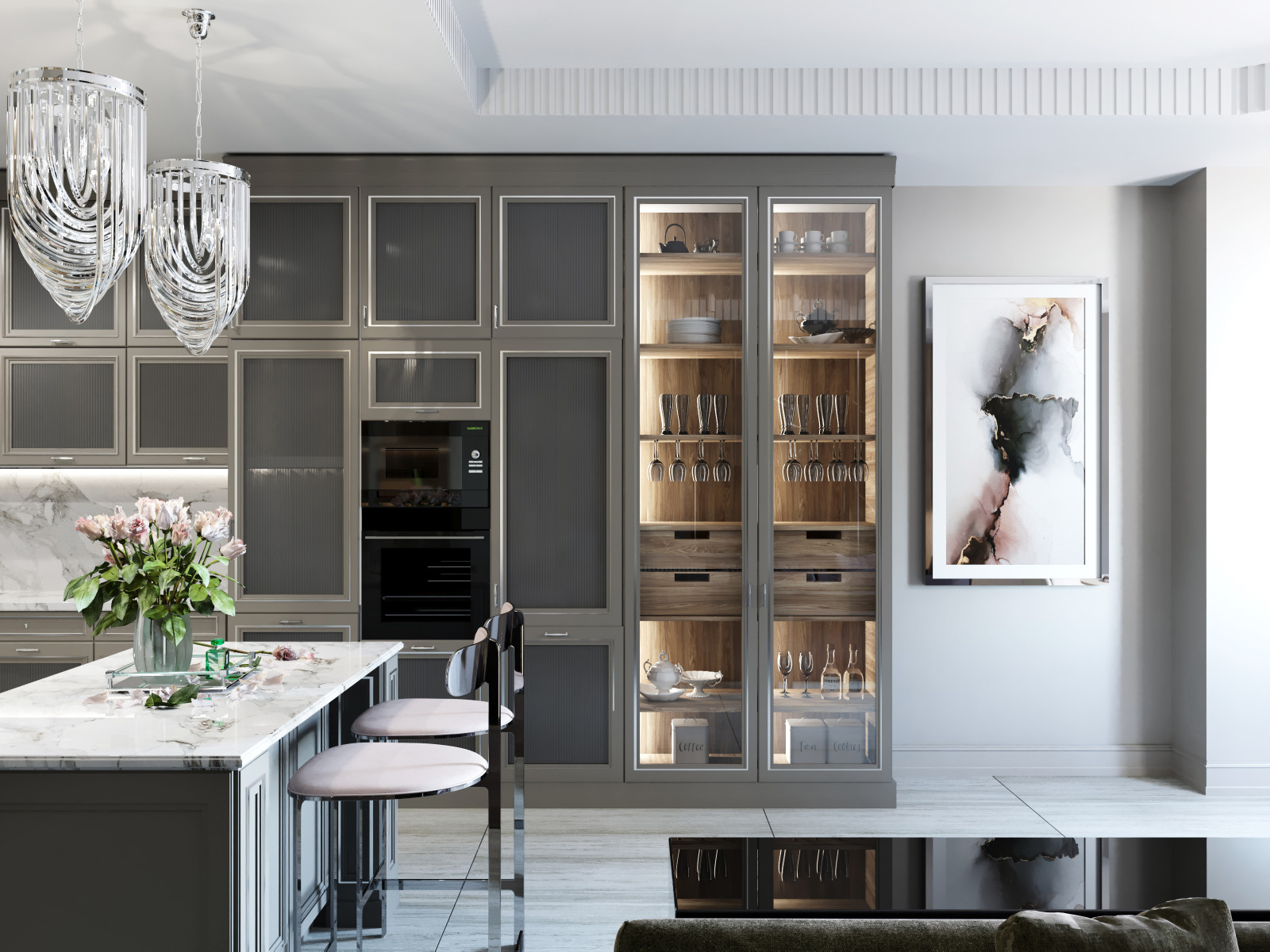 кухня-гостиная в частном доме в г. Чебоксары