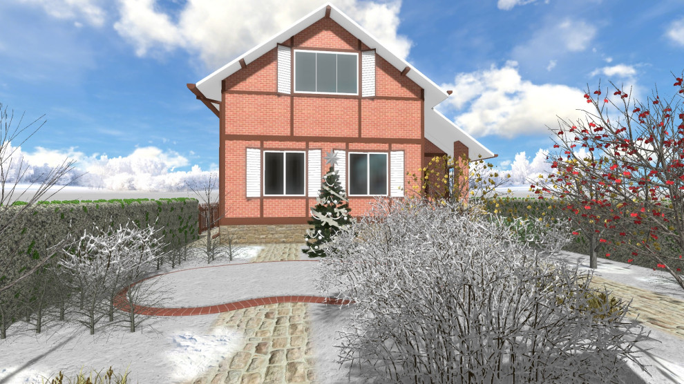 Проект ландшафтного дизайна участка у коттеджа круглогодичного проживания