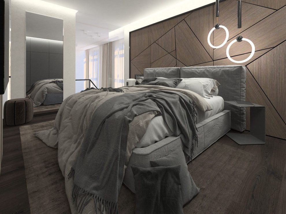 This is an example of an urban bedroom in Novosibirsk.