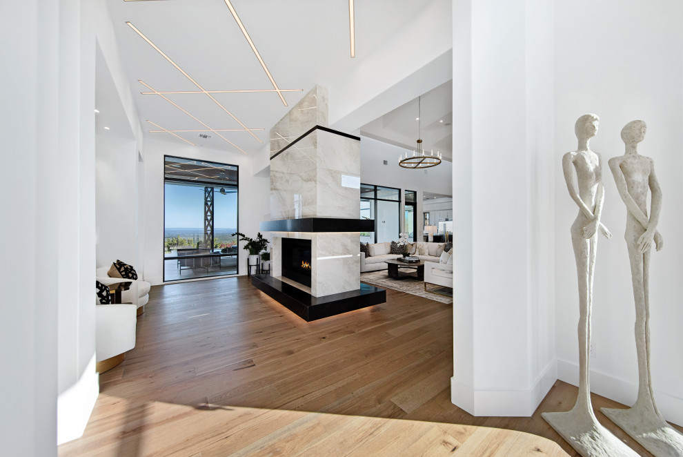 Inspiration for a transitional home design remodel in Austin