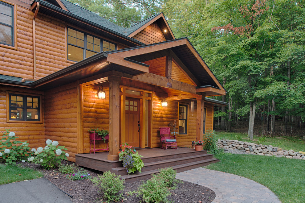 Inspiration for a rustic entryway remodel in Minneapolis