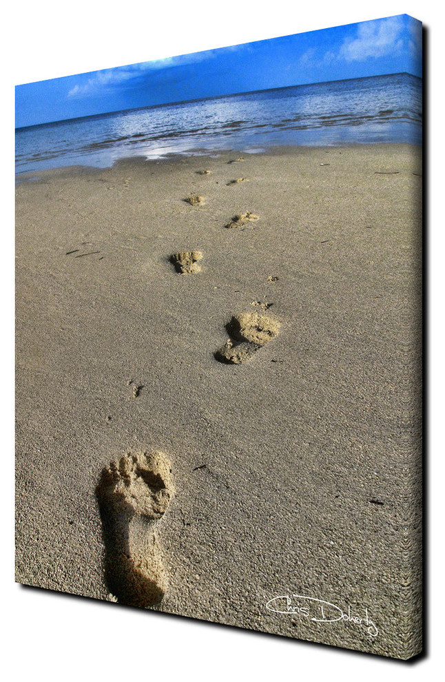 Ready2hangart Chris Doherty 'Footprints' Canvas Wall Art Beach Style Prints And Posters by