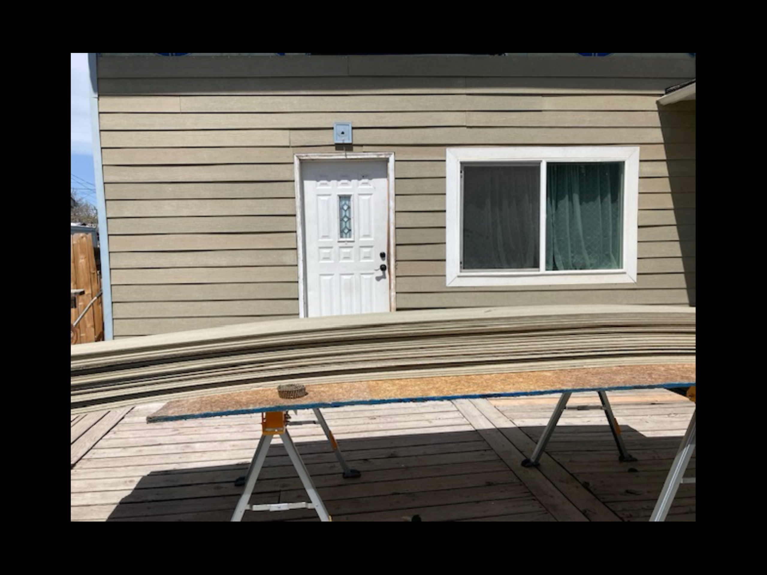 Cement board siding installed on this house.