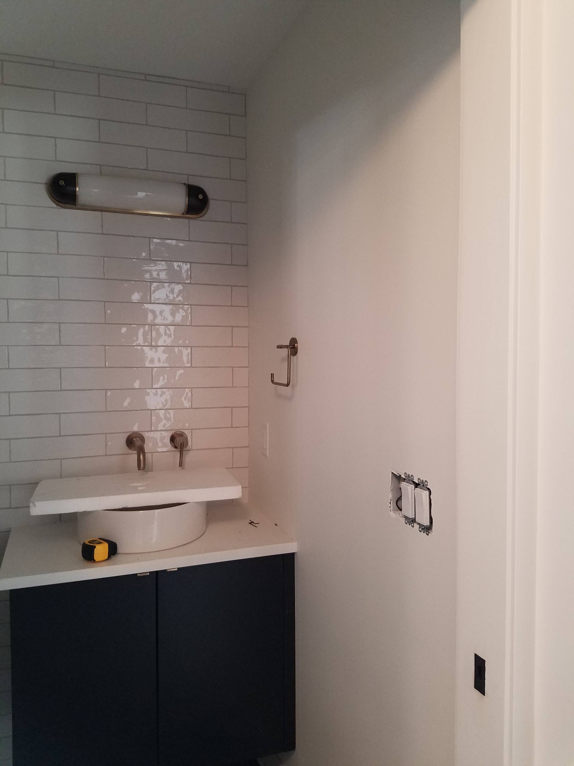 Wallpaper Install:Modern Powder Room
