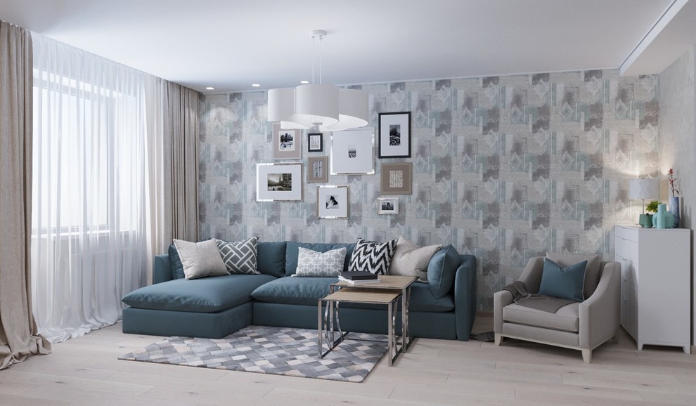 Интерьер кухни-гостиной в современном стиле