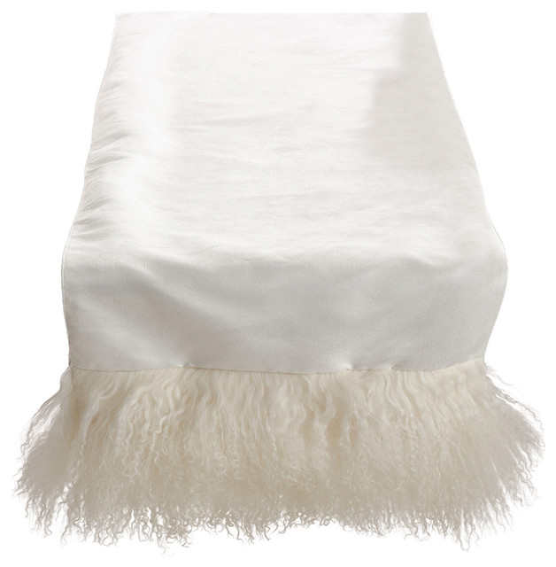 Elegant Mongolian Lamb Fur Table Runner Contemporary Elegant Mongolian Lamb Fur Table Runner Contemporary Runners By Fennco Styles Inc