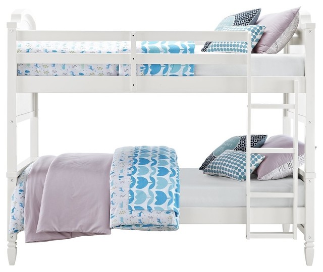 Dorel Living Albany Twin Over Bunk, Dorel Living Airlie Solid Wood Bunk Beds Twin Over Full With Ladder And Guard Rail White