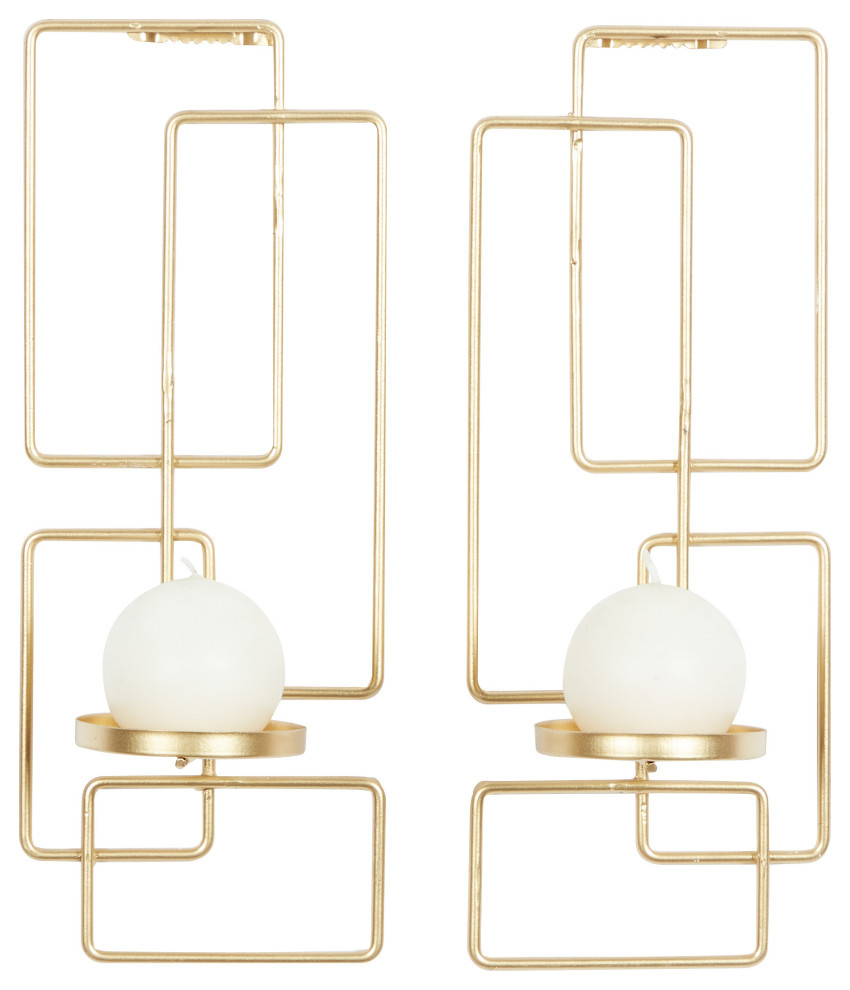 Contemporary Gold Metal Wall Sconce 91839 Contemporary Wall Sconces