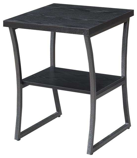Convenience Concepts XCalibur 18" Square End Table in Black Wood