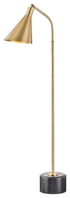 One Light Floor Lamp - 20.75 Inches Wide by 54 Inches High-Aged Brass Finish