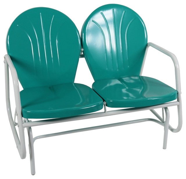Worldwide Sourcing Bh 10em Steel Glider Two Seat Green