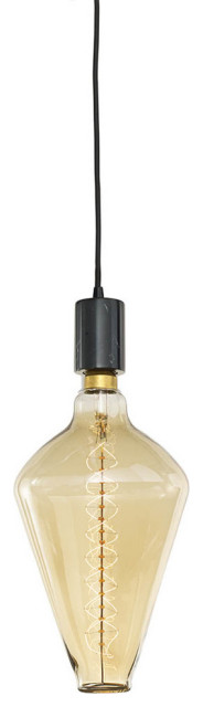 Bulbrite Direct Wire Pendant Kit, Natural Marble Socket, Black With Black Cord