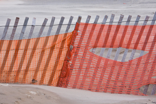 "A Fence In The Sand" Art Print, Acrylic Face Mount, Small