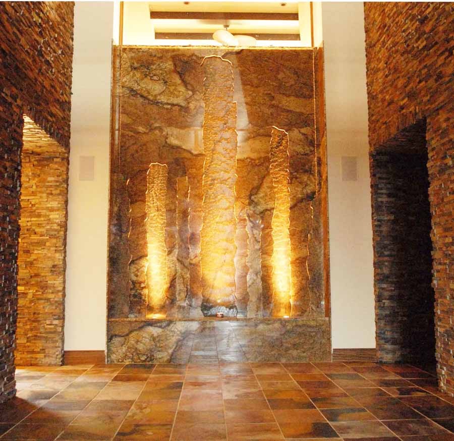 Stone Wall Indoor Waterfall Eclectic Entry San Francisco