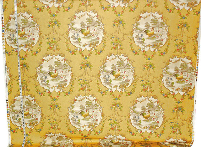 Yellow Rooster Toile Fabric French Country, P.Kaufmann ...