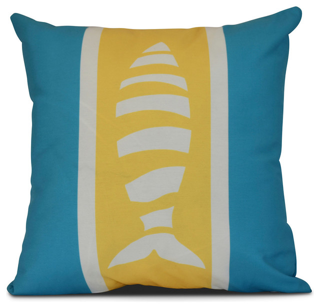 Puzzle Fish, Animal Print Outdoor Pillow - Contemporary - Outdoor Cushions And Pillows - by E by ...