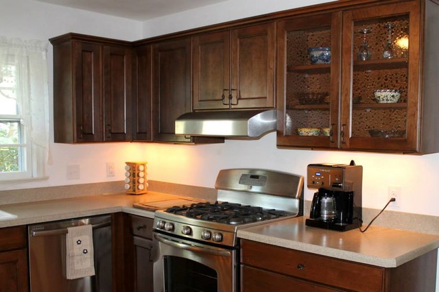 Adams Cherry Cabinets Wilsonart Sandy Topaz Laminate Tops