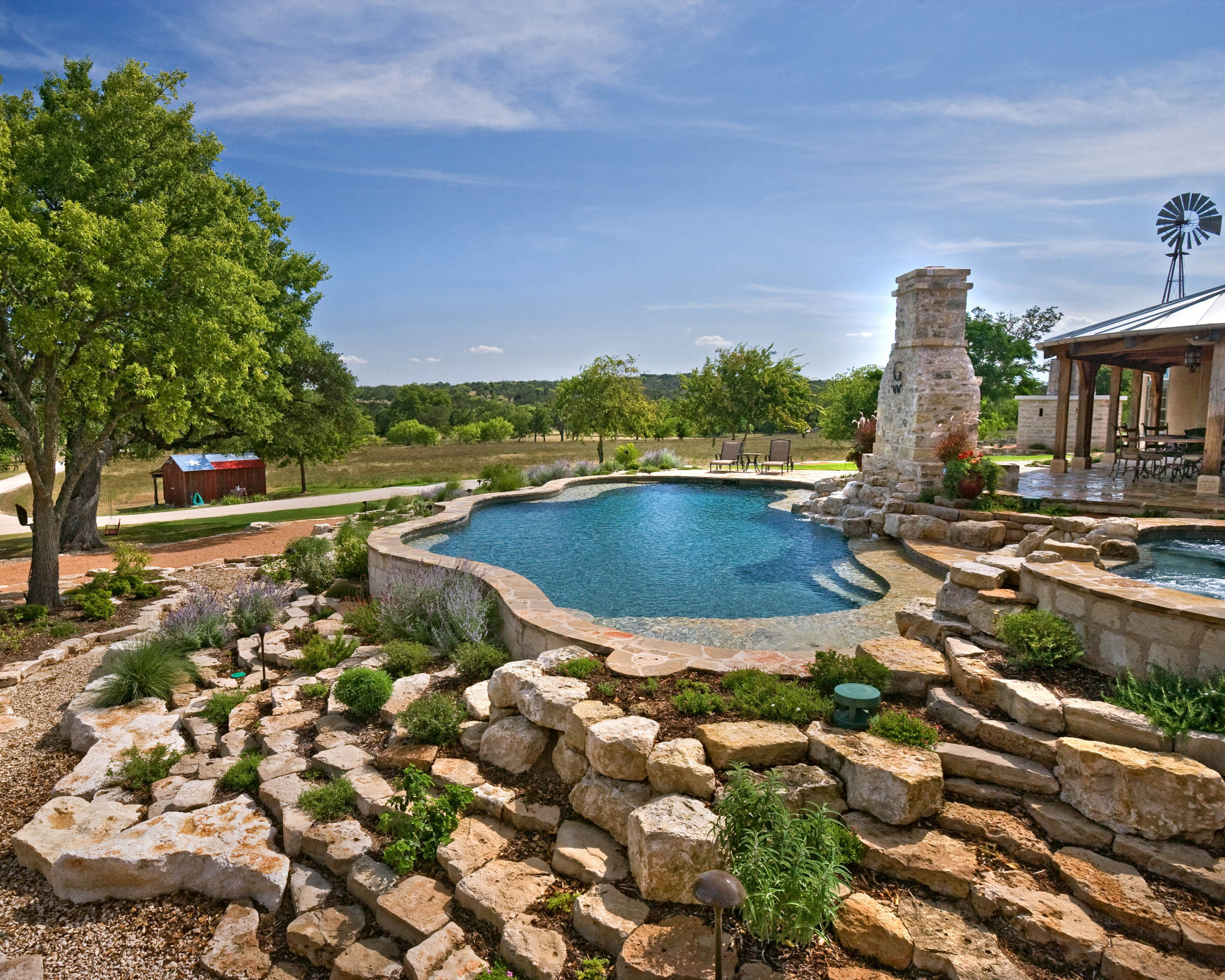 Fredericksburg/Grapetown Texas Ranch Pool/Spa/Waterfall