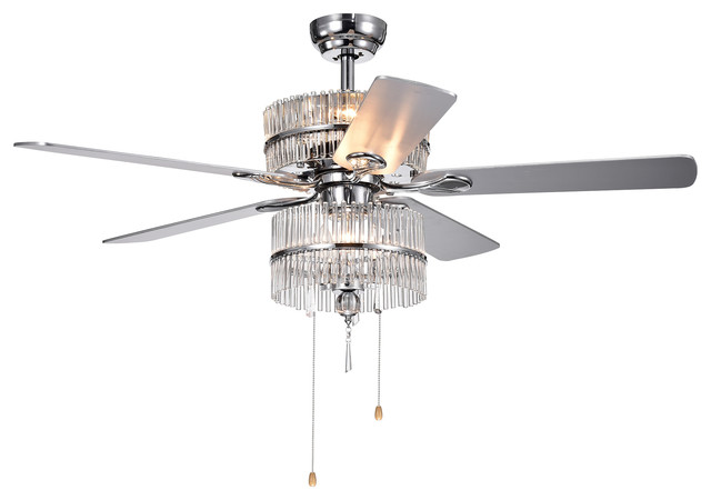 Wyllow Crystal 52 Inch Ceiling Fan Contemporary Ceiling Fans