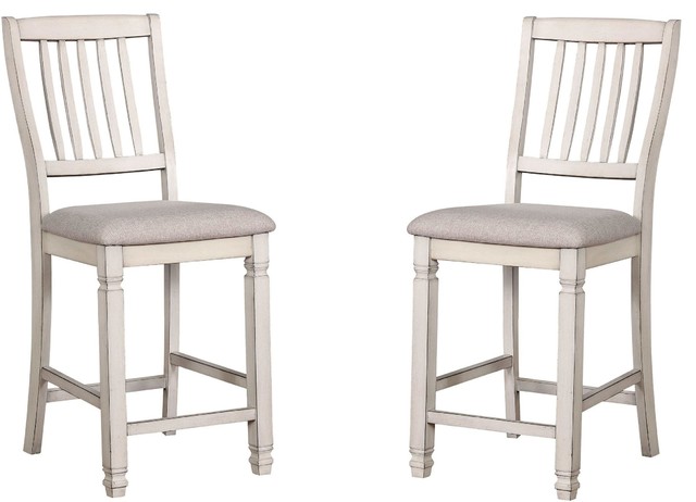 Antique White Counter Height Chairs Padded Fabric Cushions Set Of Antique White Counter Height Chairs Padded Fabric Cushions Set Of 2