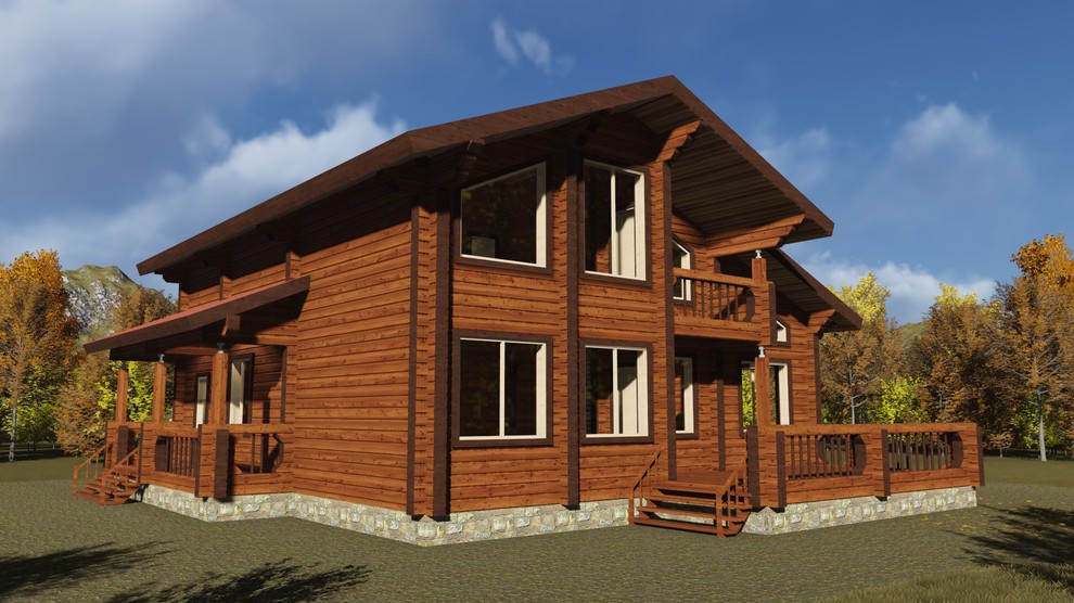 Двухэтажный дом 205м2 из бруса 220х180 — проект 306