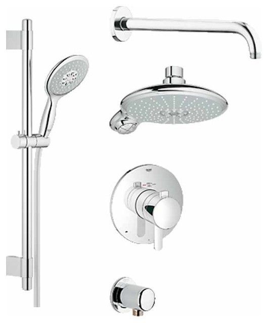 Grohe 35052000 GrohFlex Shower Set, Chrome Contemporary Showerheads