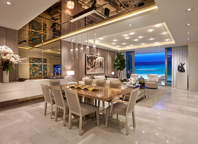 Turnberry Ocean Furnished Model contemporary-dining-room