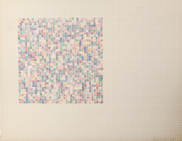 David Roth, Acrylic Painting on Graph Paper